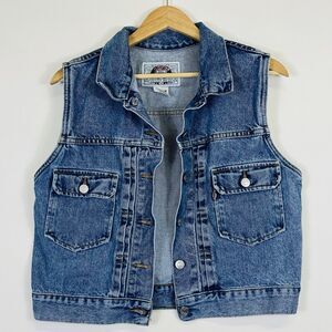 Levi's Authentic Vintage 90s 100% Cotton Blue Denim Vest Jacket Womens Medium